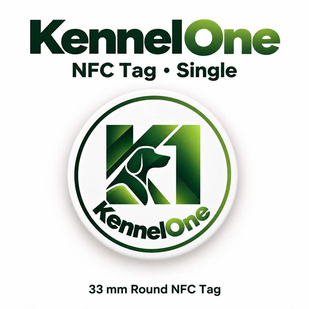 Kennel One single 33 mm round NFC tag